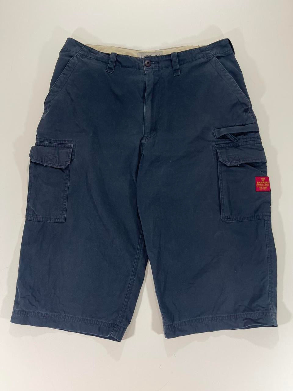 Y2K BARKERS NAVY CARGO SHORTS (32)