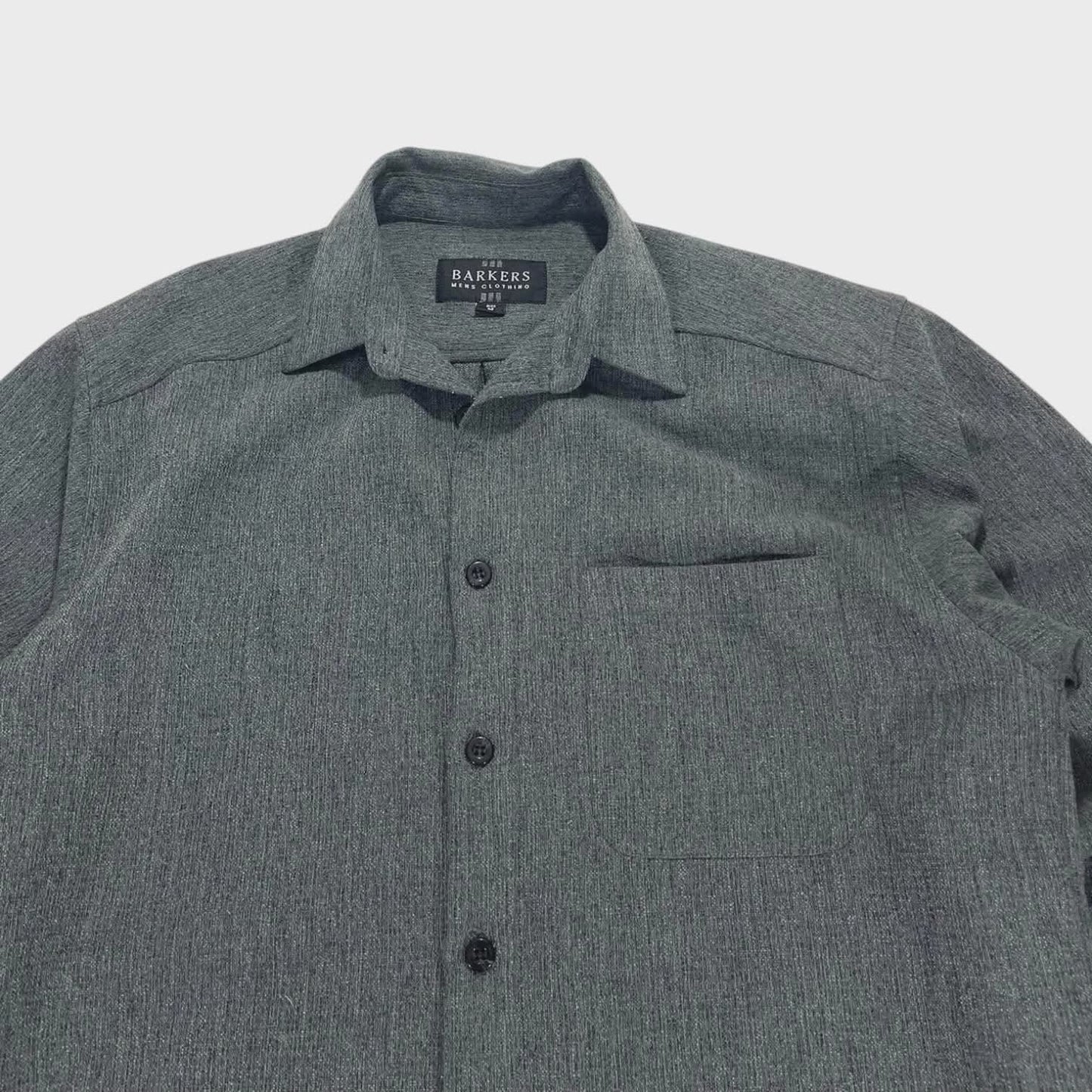 BARKERS GREY BUTTON UP SHIRT (M-L)
