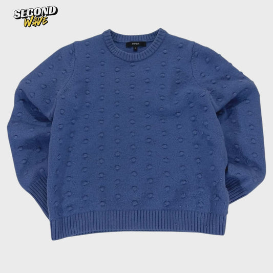 PIPER BLUE KNITTED JUMPER WITH A TEXTURED PATTERN (S)