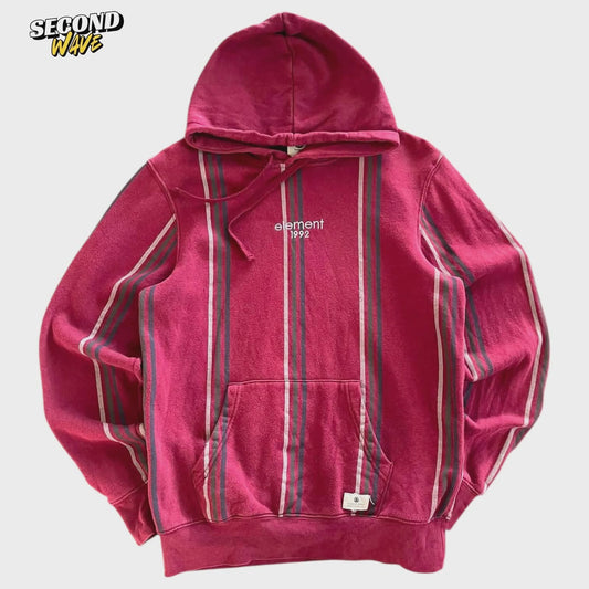 ELEMENT MAROON STRIPED HOODIE (S-M)