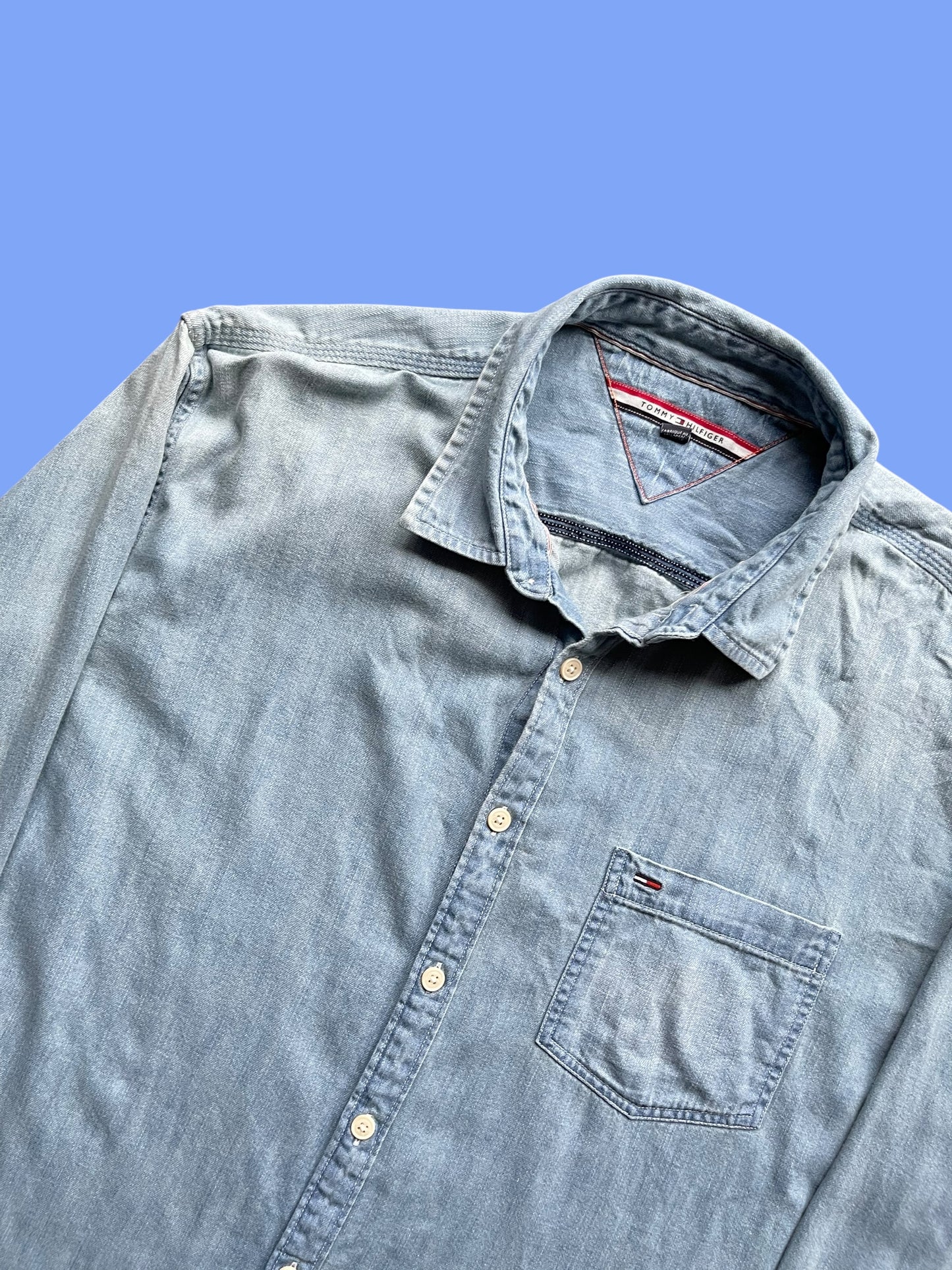 VINTAGE TOMMY DENIM POLO LONG SLEEVE (XXL)