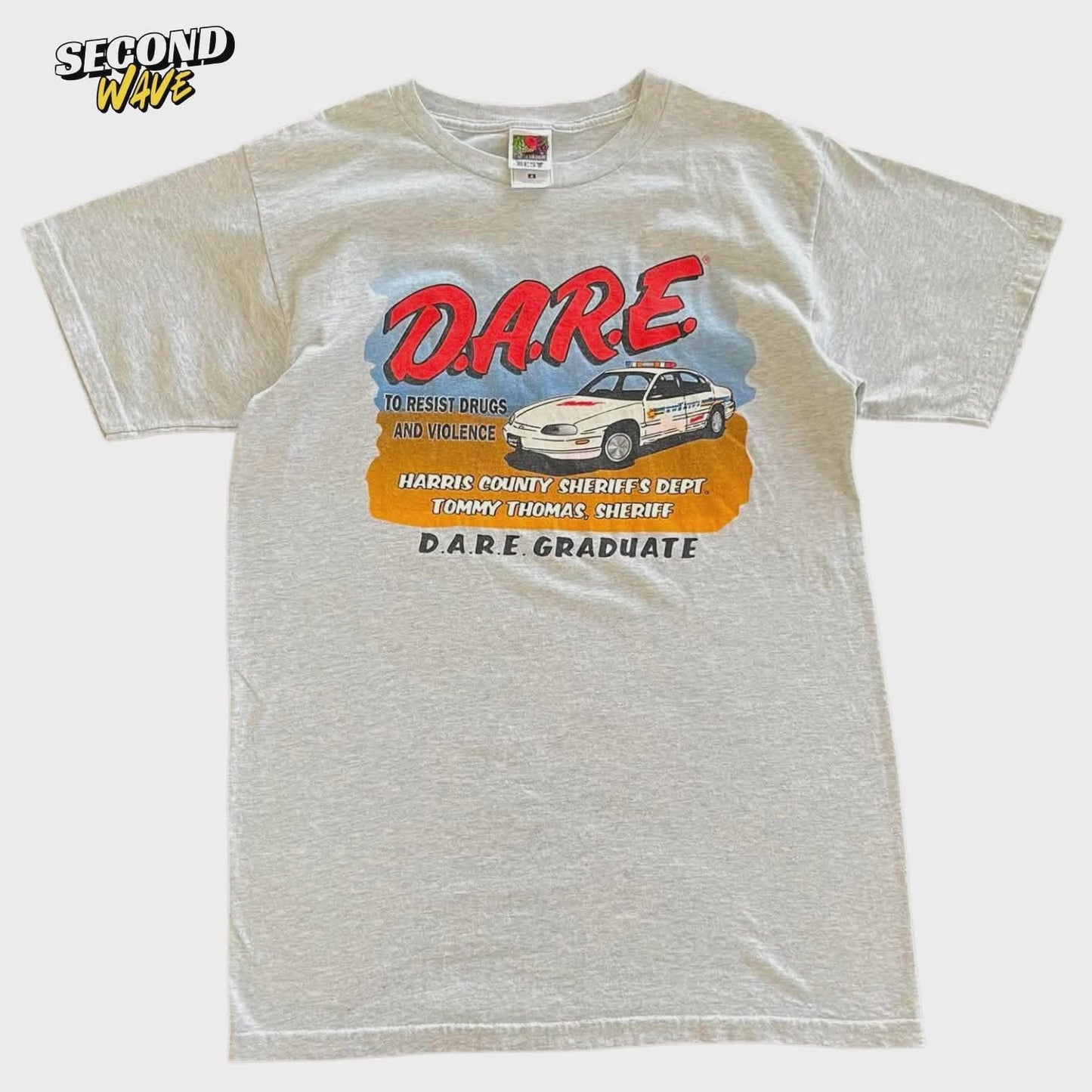 90S DARE TO RESIST DEUGS AND VIOLENCE GREY T-SHIRT (M)