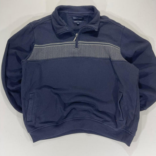 VINTAGE BREAKAWAY QUARTER ZIP SWEATSHIRT WITH GREY STRIPES (L)