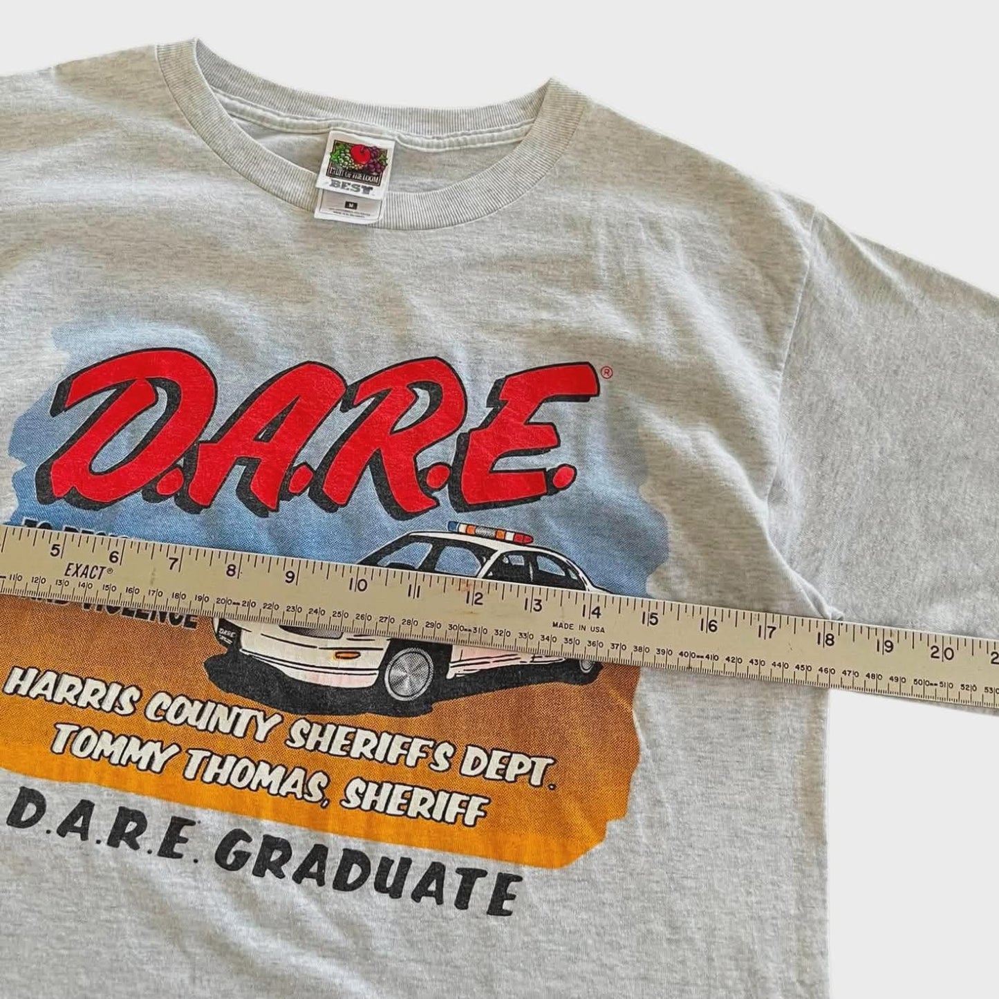 90S DARE TO RESIST DEUGS AND VIOLENCE GREY T-SHIRT (M)