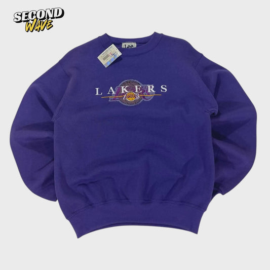 VINTAGE LEE PURPLE LOS ANGELES LAKERS CREWNECK SWEATSHIRT (M)