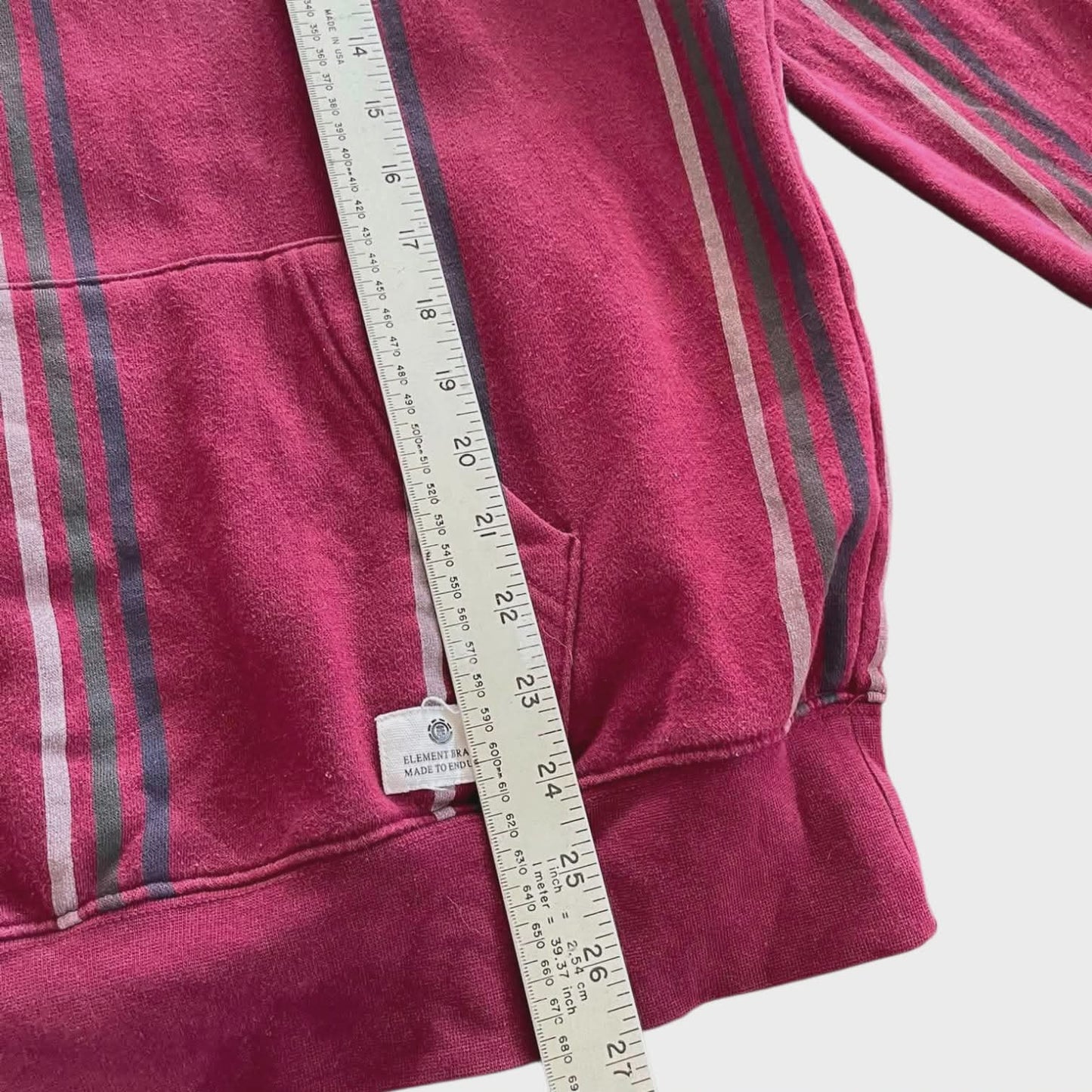 ELEMENT MAROON STRIPED HOODIE (S-M)