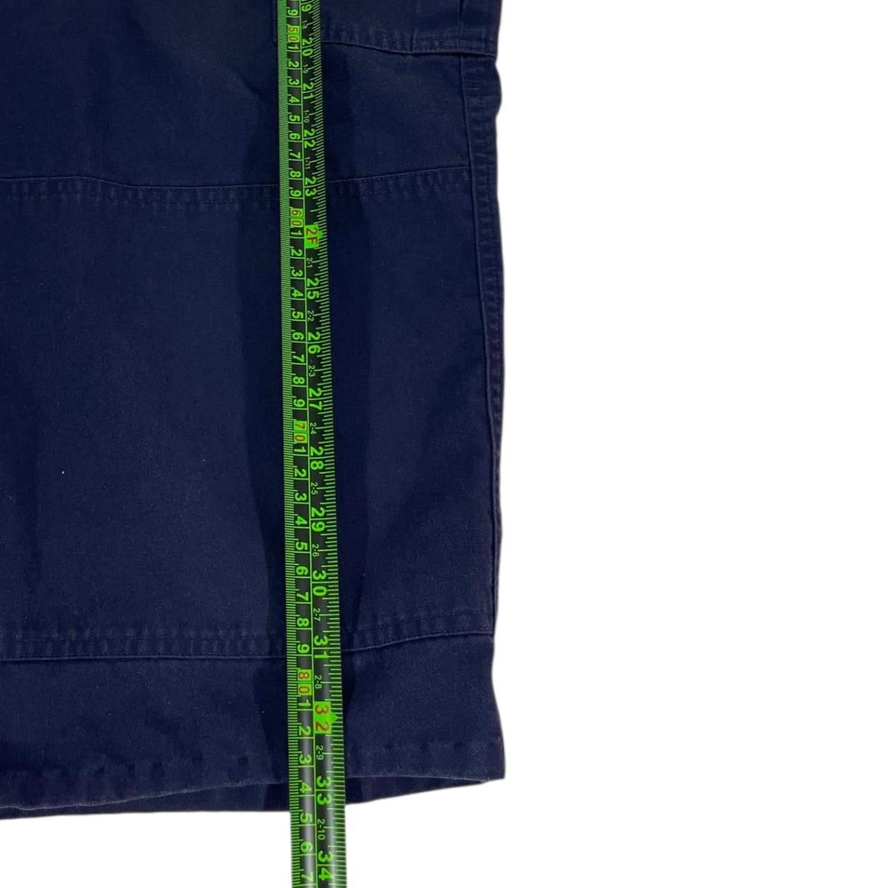 Navy blue long cargo shorts