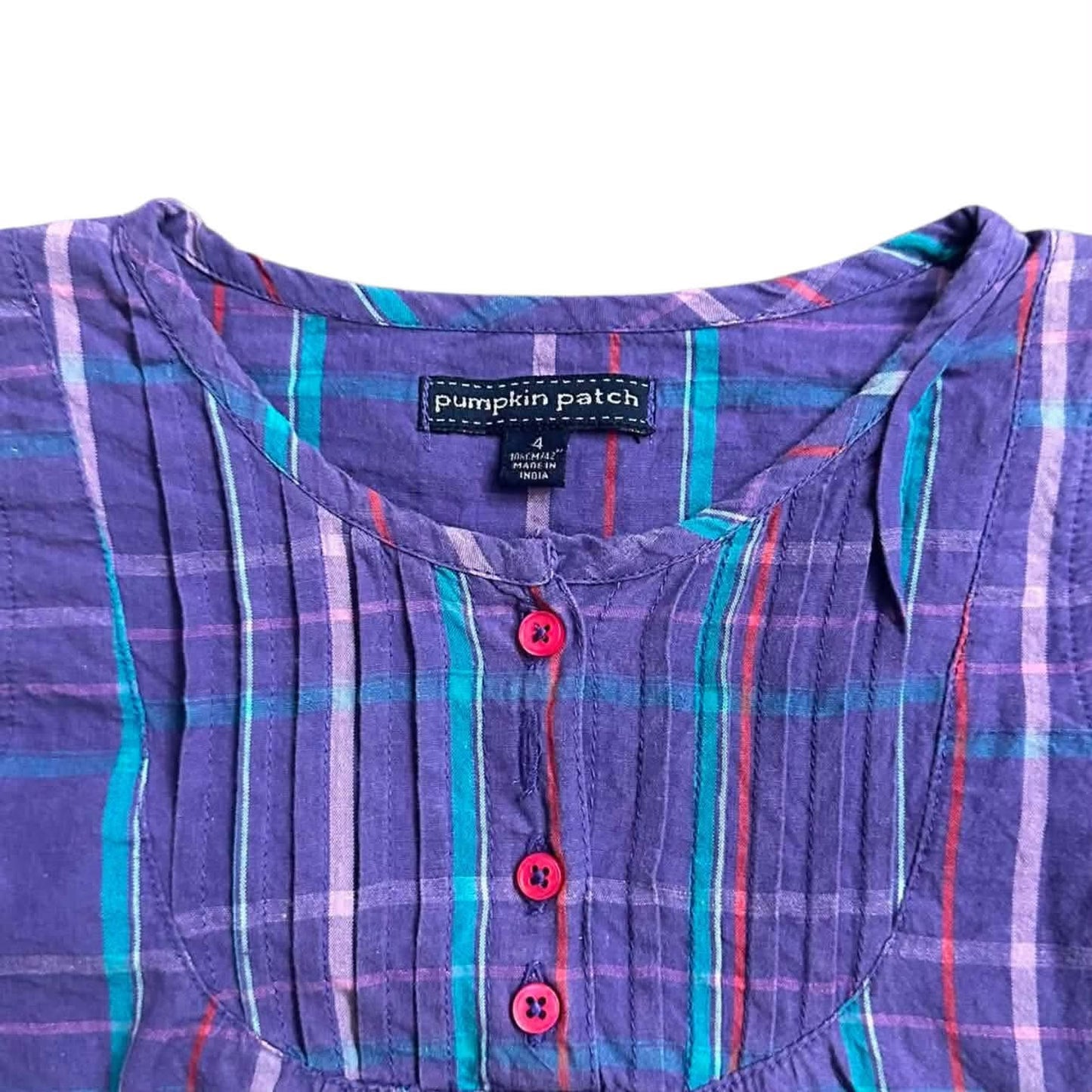 PURPLE PLAID PUMPKIN PATCH BABYDOLL BLOUSE (4 YRS)