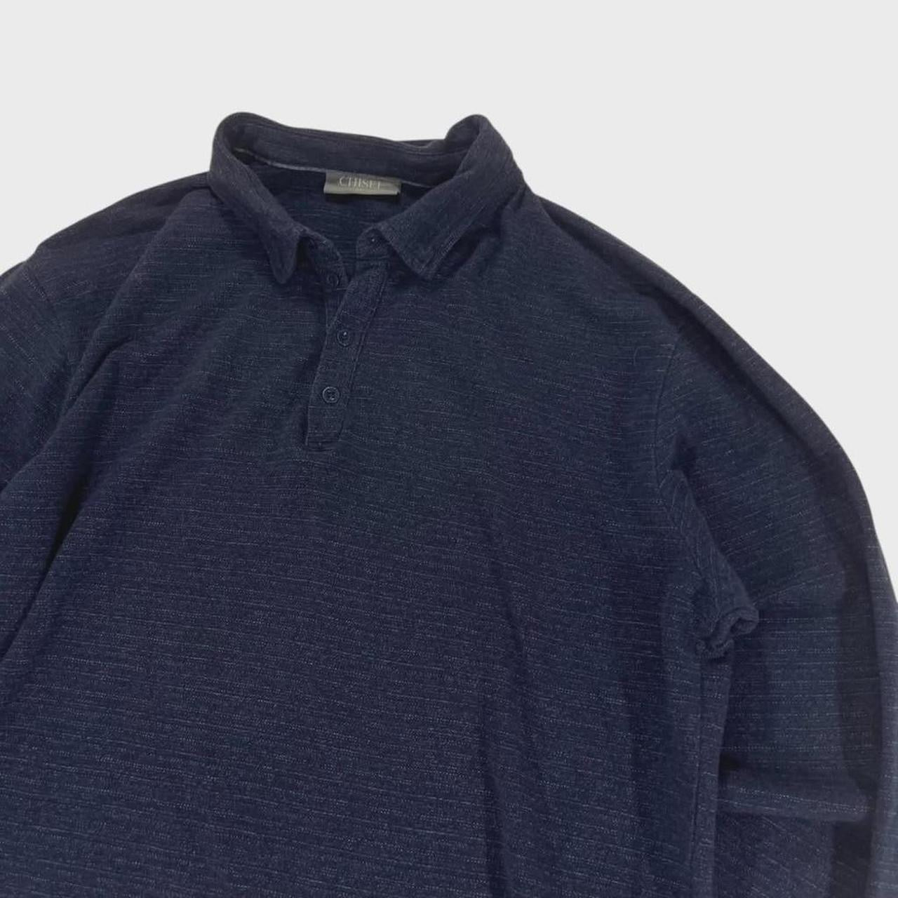 CHISEL NAVY BLUE LONG SLEEVE POLO SHIRT (L-XL)