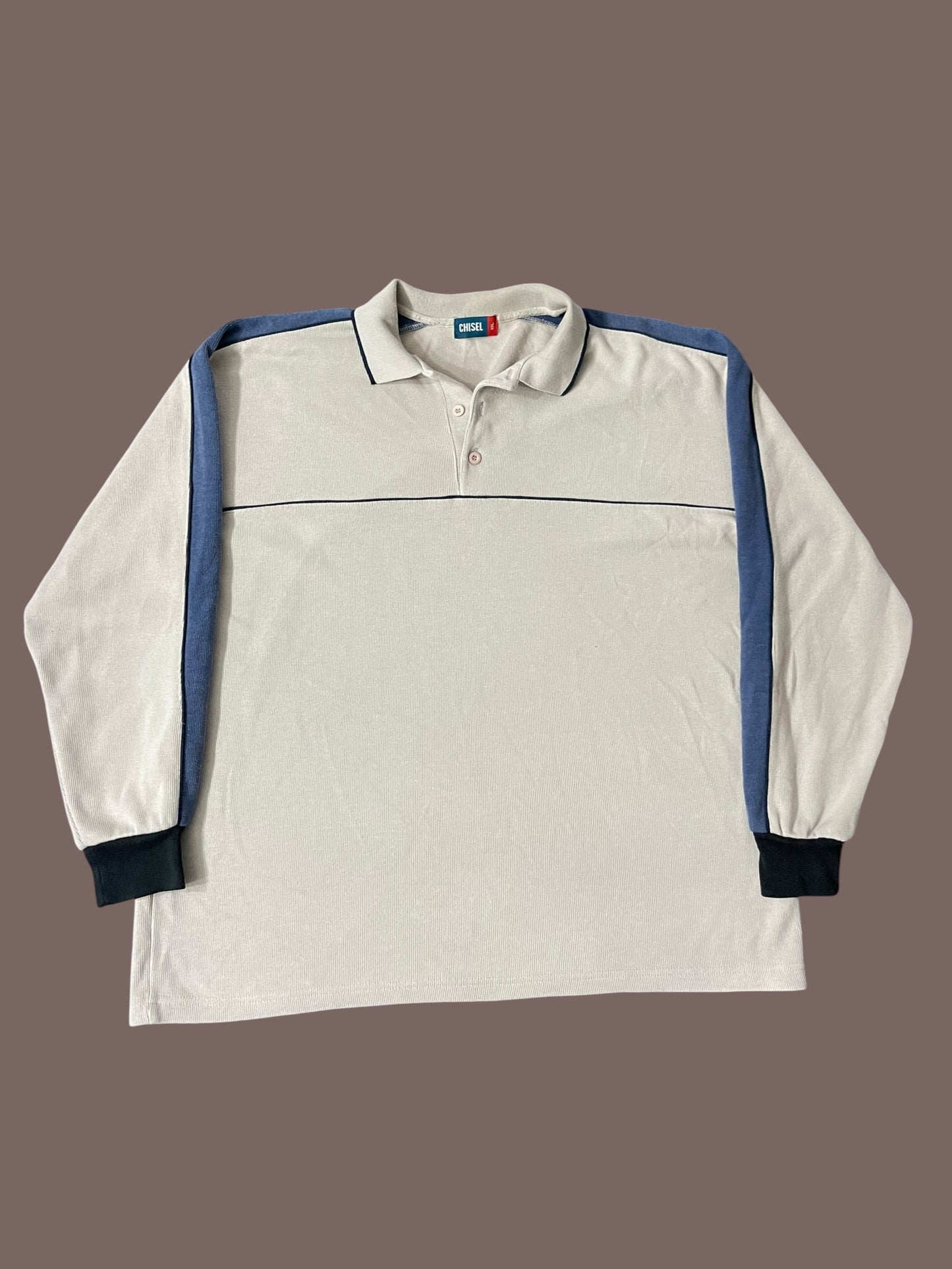 VINTAGE CREAM CHISEL LONG SLEEVE POLO (L/XL)