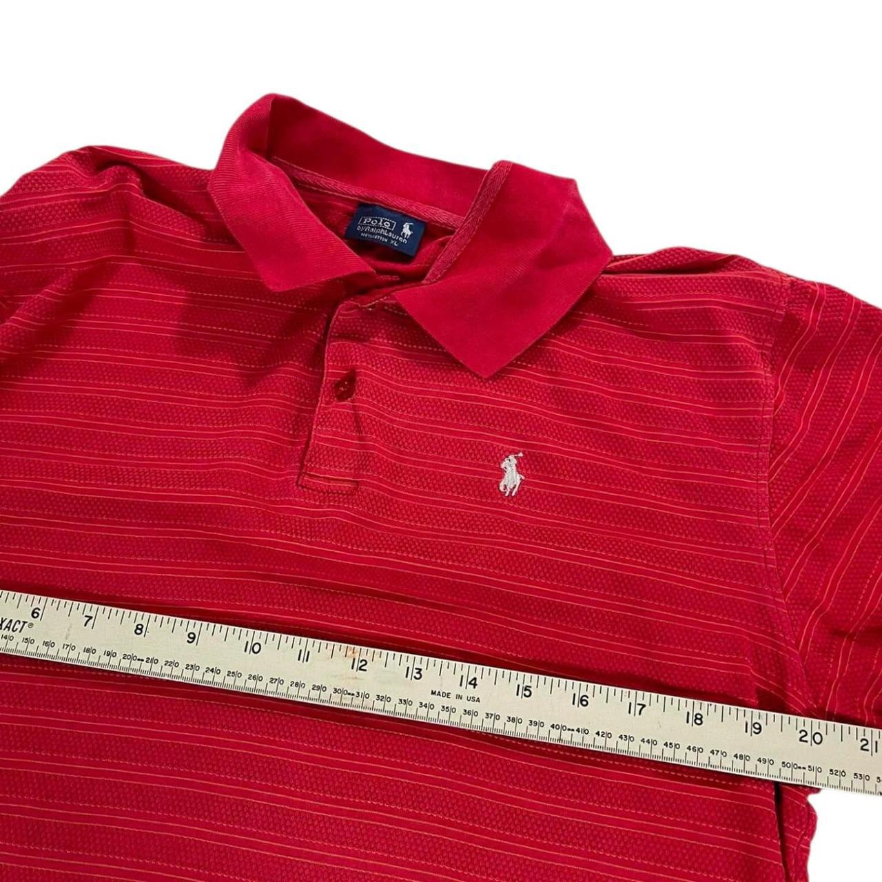 VINTAGE RALPH LAUREN RED STRIPED POLO SHIRT (M-L)
