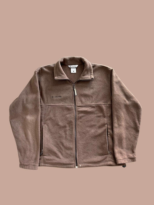 VINTAGE BROWN COLUMBIA FLEECE JACKET (L)