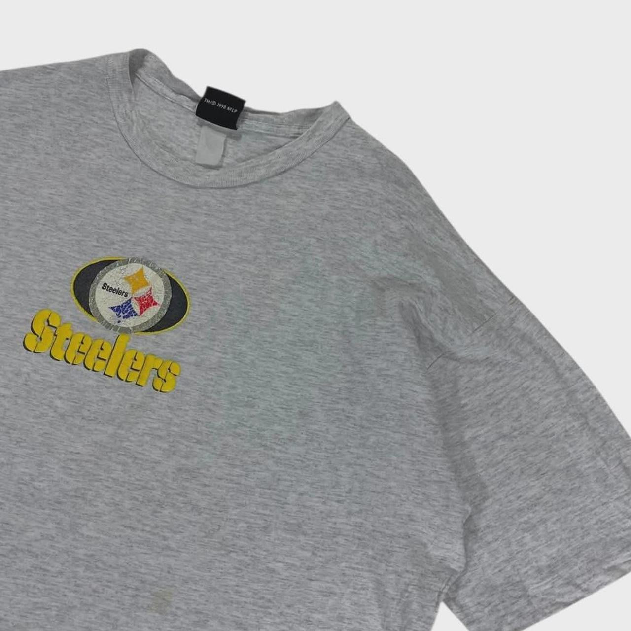 VINTAGE SINGLE STITCHED GREY STEELERS NFL TEE (XL)