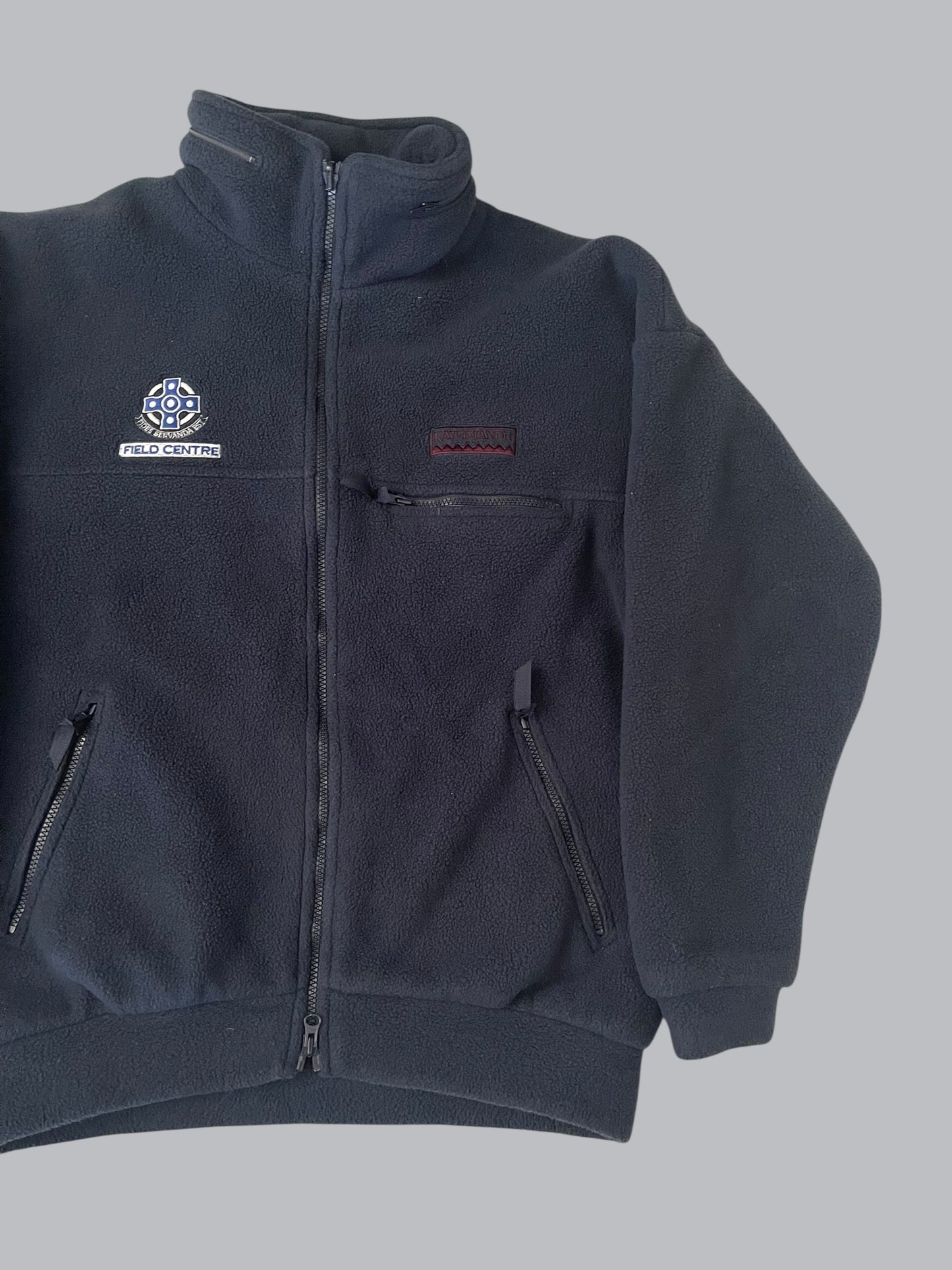 VINTAGE KATHMANDU FLEECE JACKET FIELD WITH PACKABLE HOOD (L)