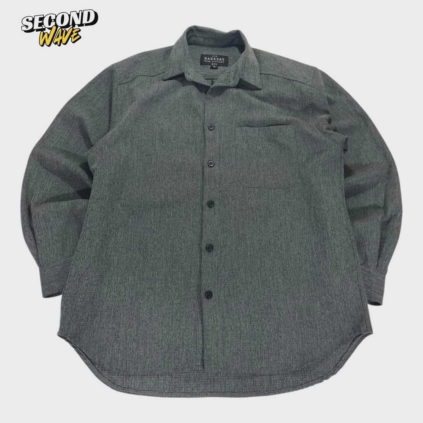 BARKERS GREY BUTTON UP SHIRT (M-L)