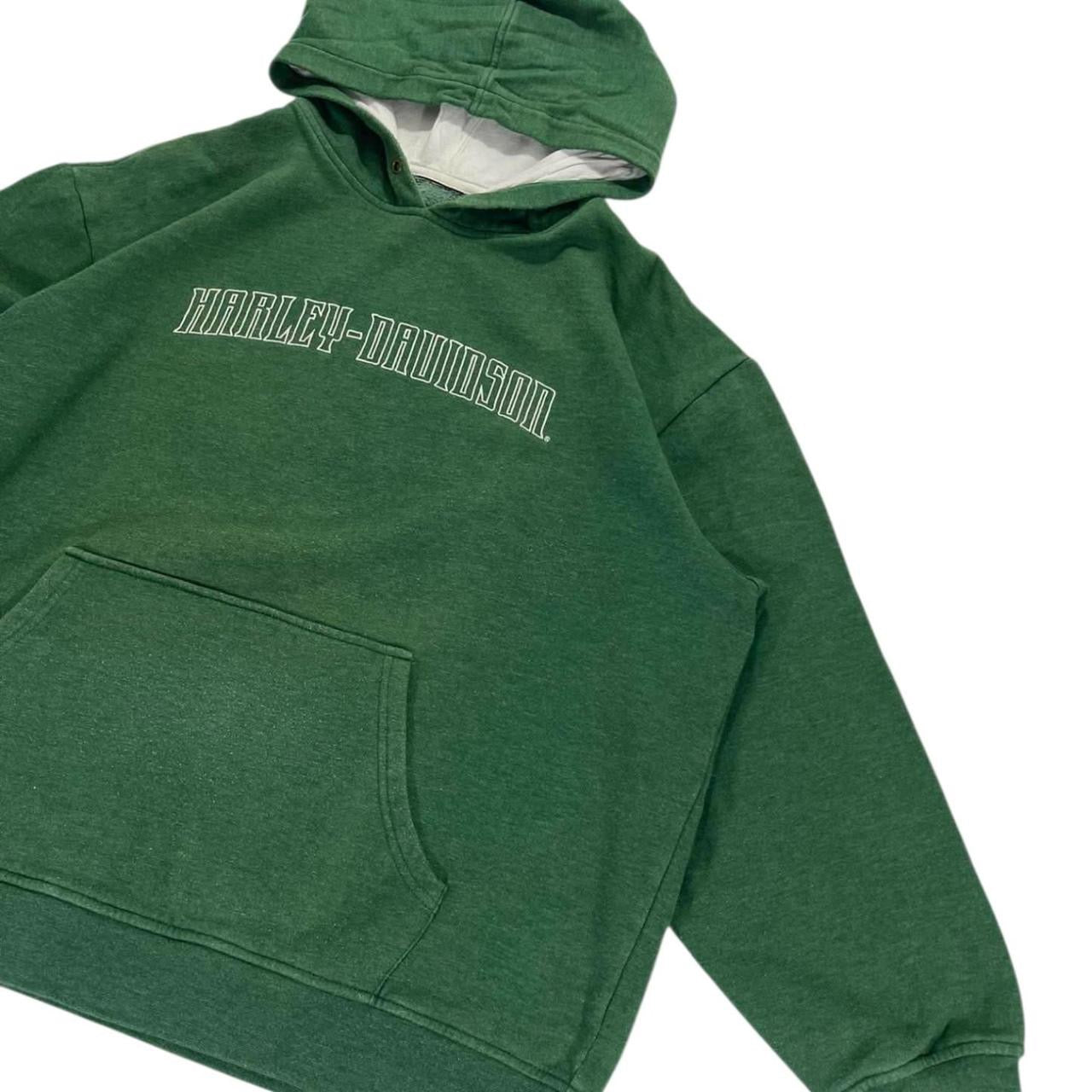 VINTAGE HARLEY DAVIDSON GREEN HOODIE (L-XL)