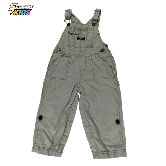OSHKOSH B’GOSH BEIGE OVERALLS WITH ADJUSTABLE STRAPS AND POCKETS (24 MONTHS)