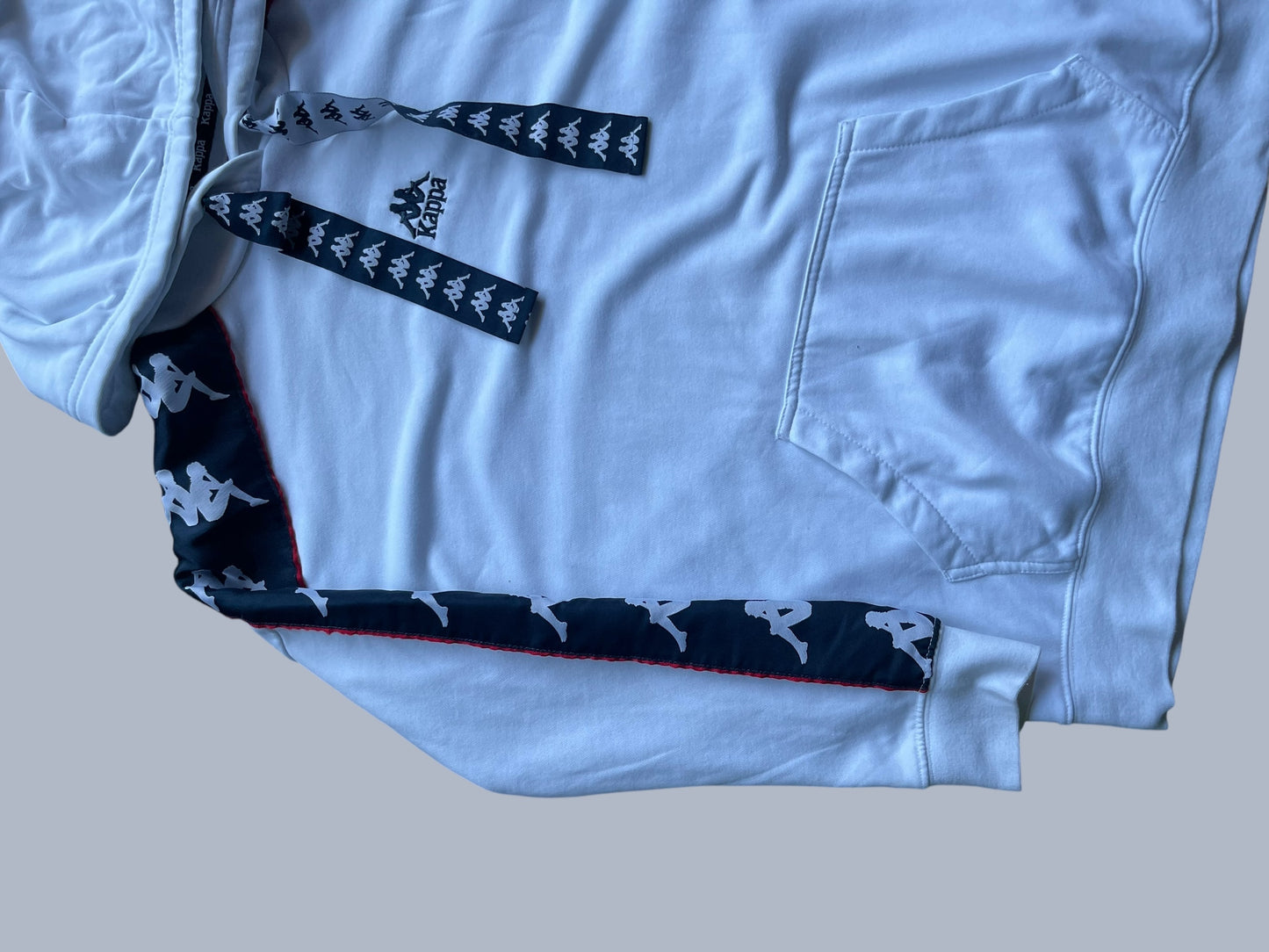 WHITE KAPPA TAPE HOODIE (M)