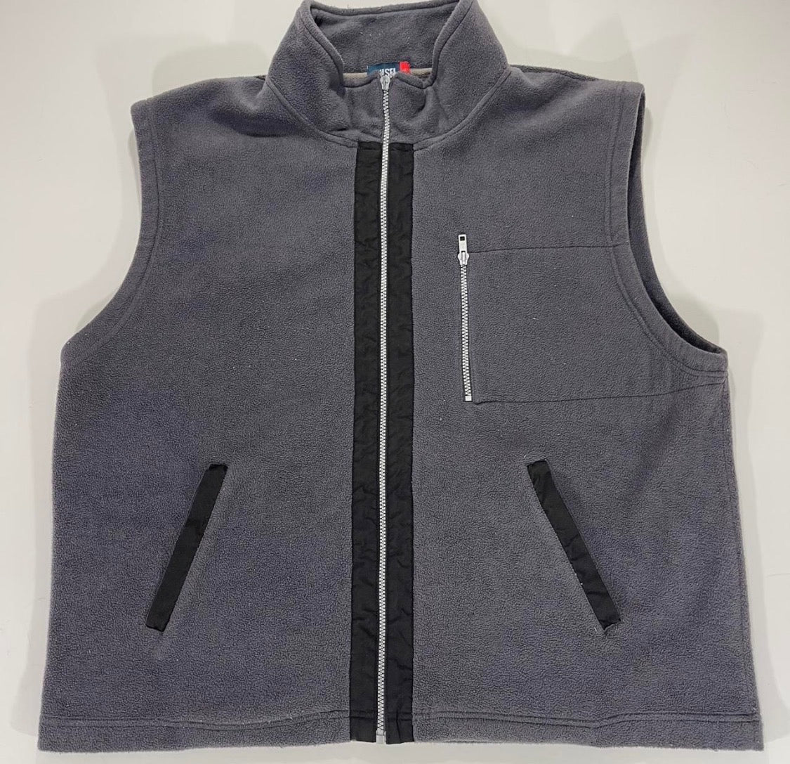 Y2K GREY CHISEL FLEECE VEST WITH BLACK ACCENTS (L-XL)
