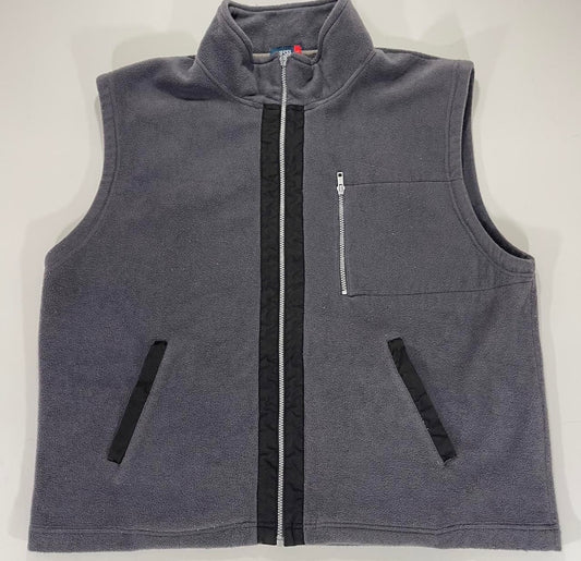 Y2K GREY CHISEL FLEECE VEST WITH BLACK ACCENTS (L-XL)