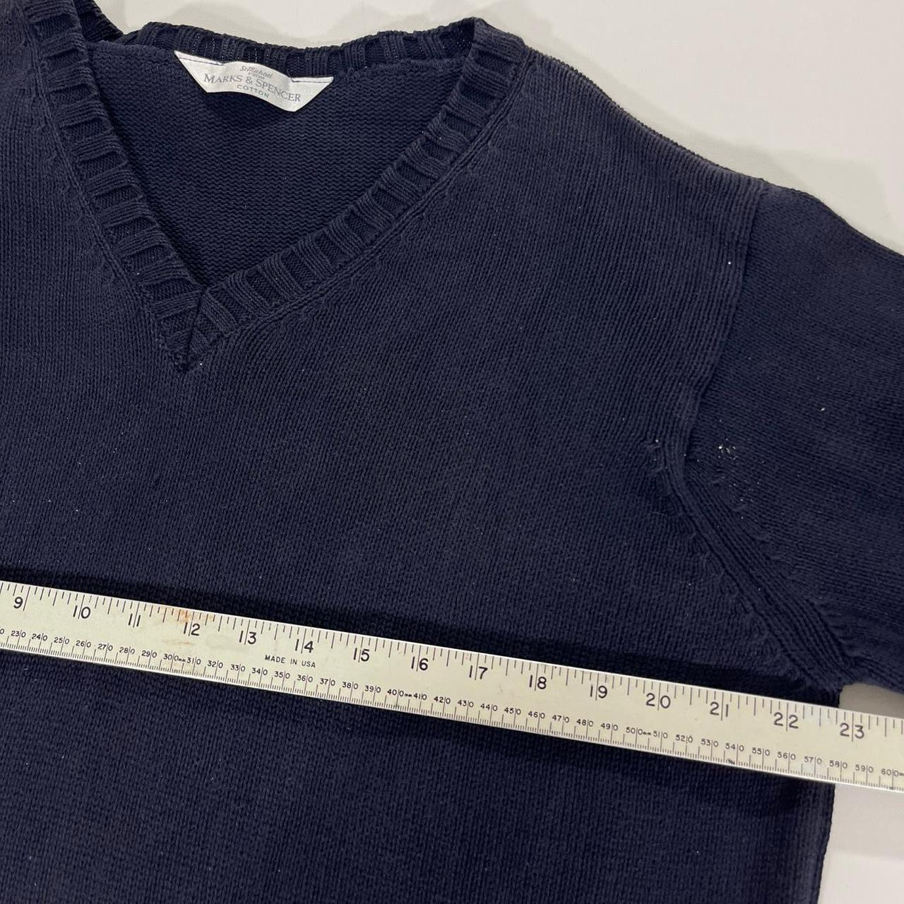 VINTAGE NAVY MARKS & SPENCER COTTON JUMPER (L)