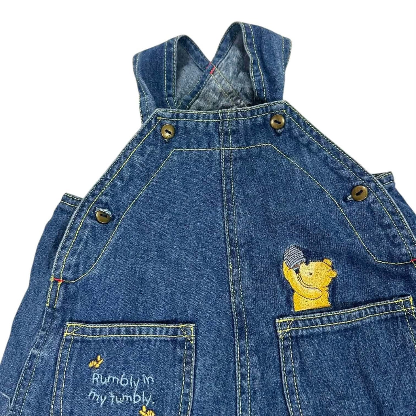 DISNEY WINNIE THE POOH BLUE DENIM OVERALLS (9-12 MONTHS)