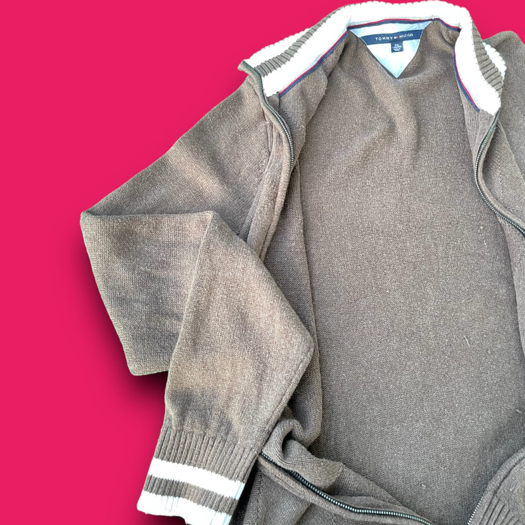VINTAGE TOMMY HILFIGER FULL ZIP KNIT (XL/XXL)