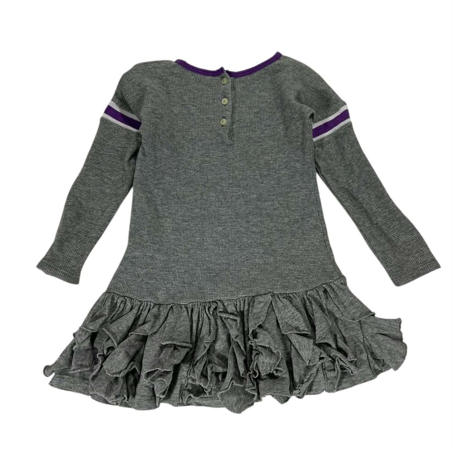 RALPH LAUREN GREY BABY GIRL DRESS WITH RUFFLES AND LONG SLEEVES (24 MONTHS)