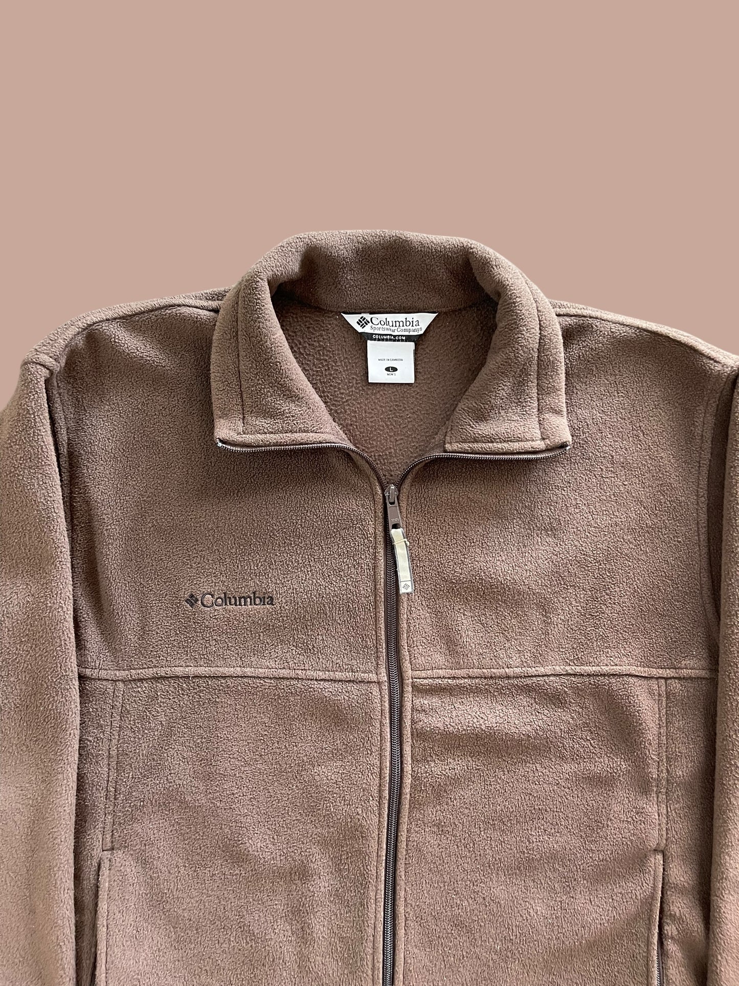 VINTAGE BROWN COLUMBIA FLEECE JACKET (L)