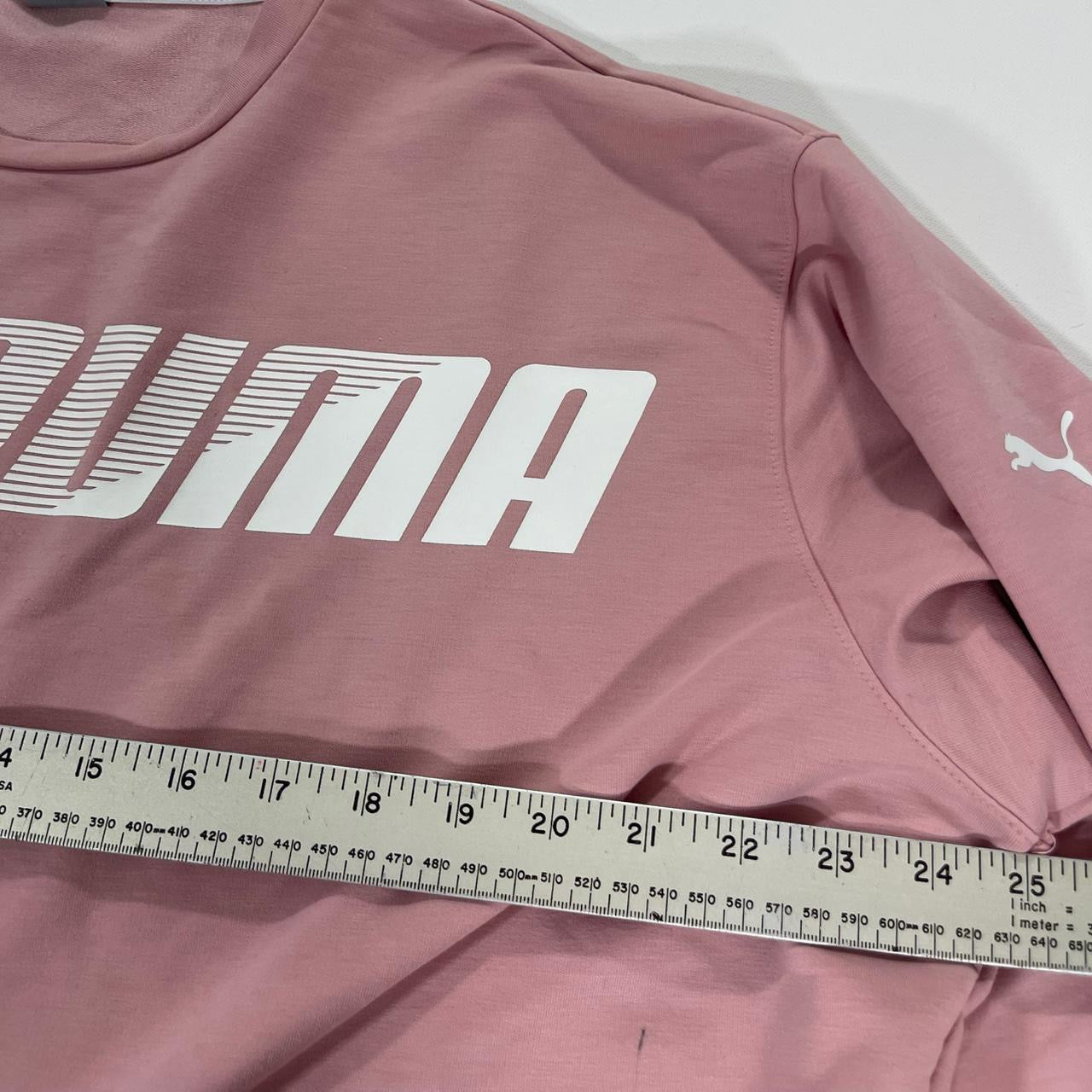 PUMA CROPPED PINK CREWNECK SWEATSHIRT (L)