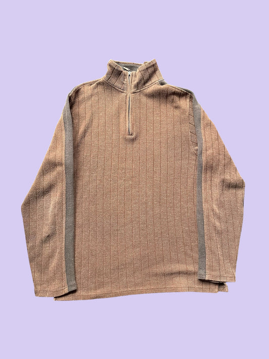 Y2K HALLENSTEINS BROWN QUARTERZIP (M/L)