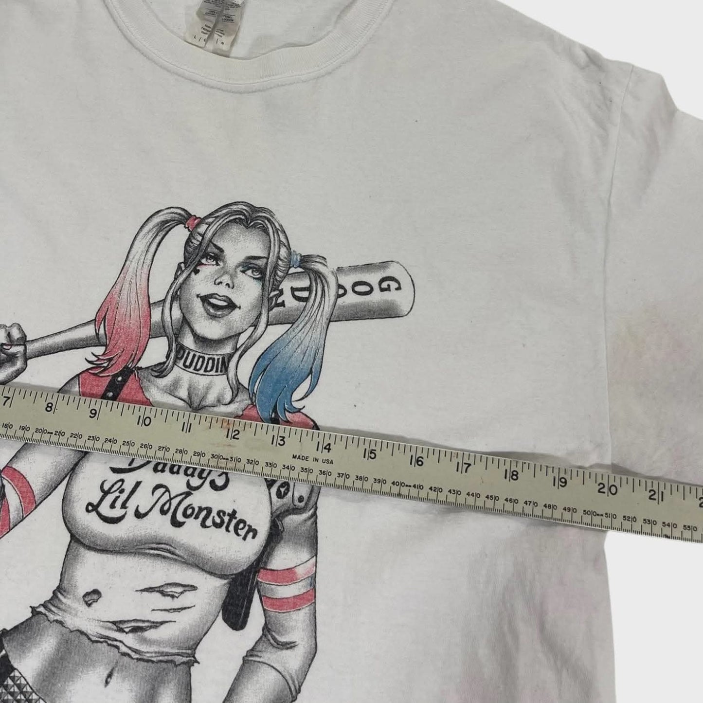 HARLEY QUINN SUICIDE SQUAD WHITE COTTON TEE (L)