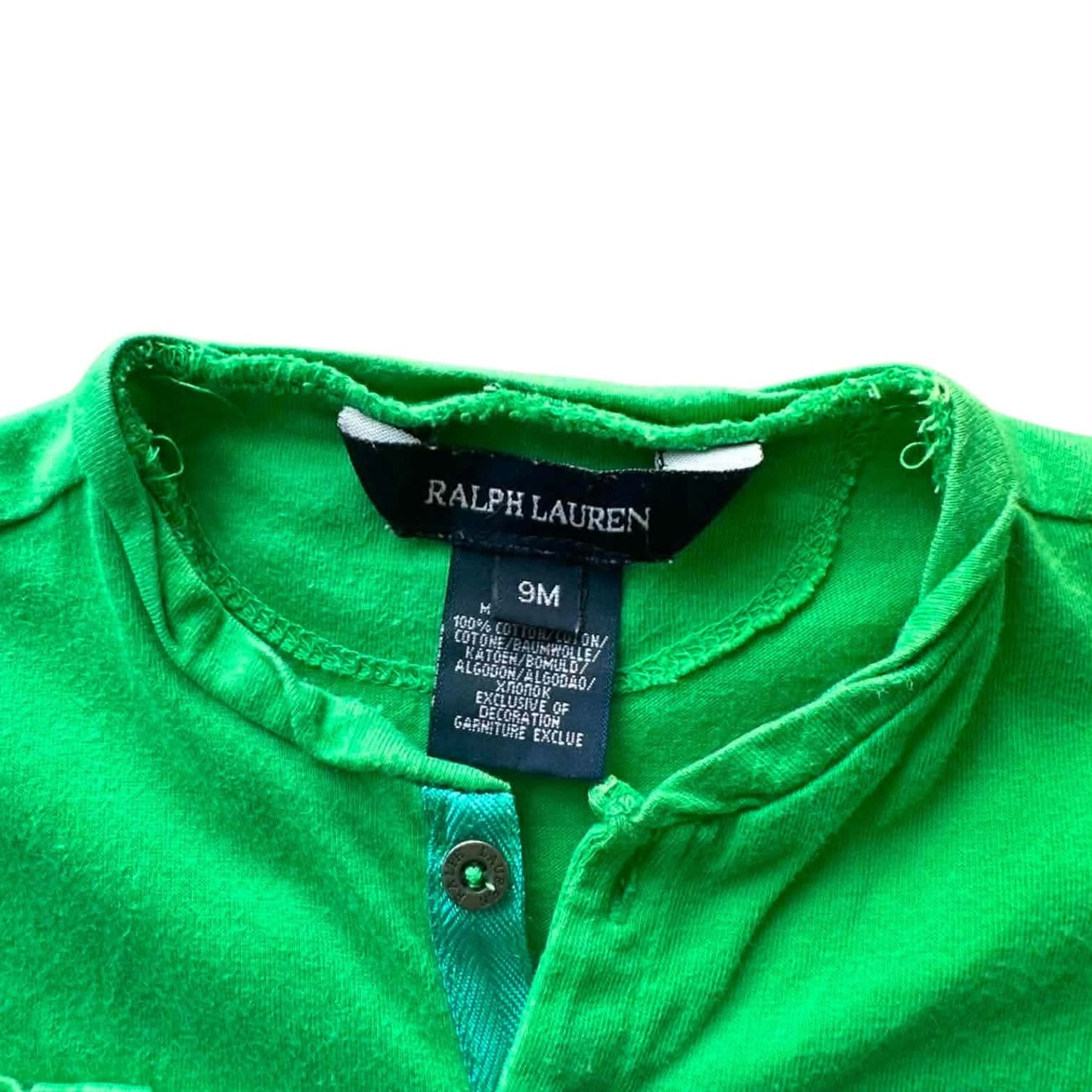RALPH LAUREN GREEN BABY DRESS (9 MONTHS)