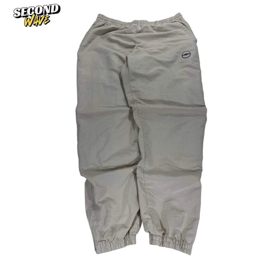 VINTAGE UMBRO TAN & CREAM TRACK PANTS (L)