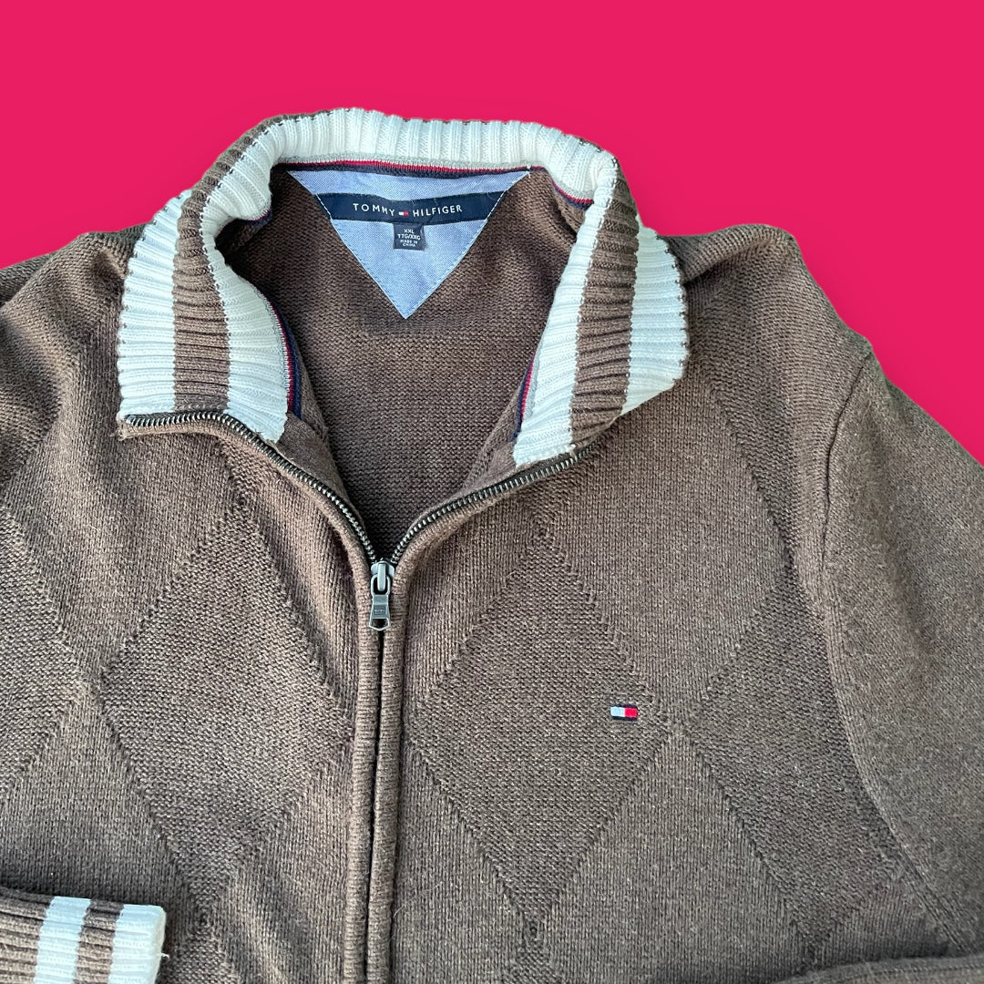 VINTAGE TOMMY HILFIGER FULL ZIP KNIT (XL/XXL)