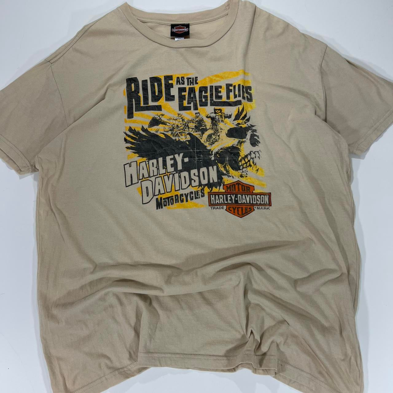 VINTAGE HARLEY DAVIDSON TAN GRAPHIC TEE (XL)