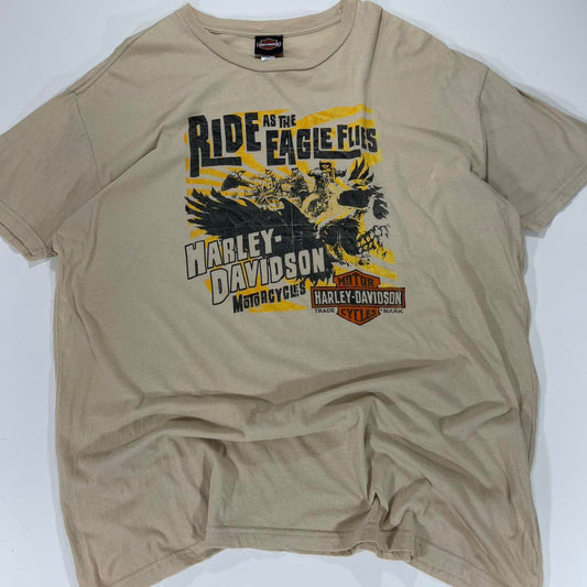 VINTAGE HARLEY DAVIDSON TAN GRAPHIC TEE (XL)