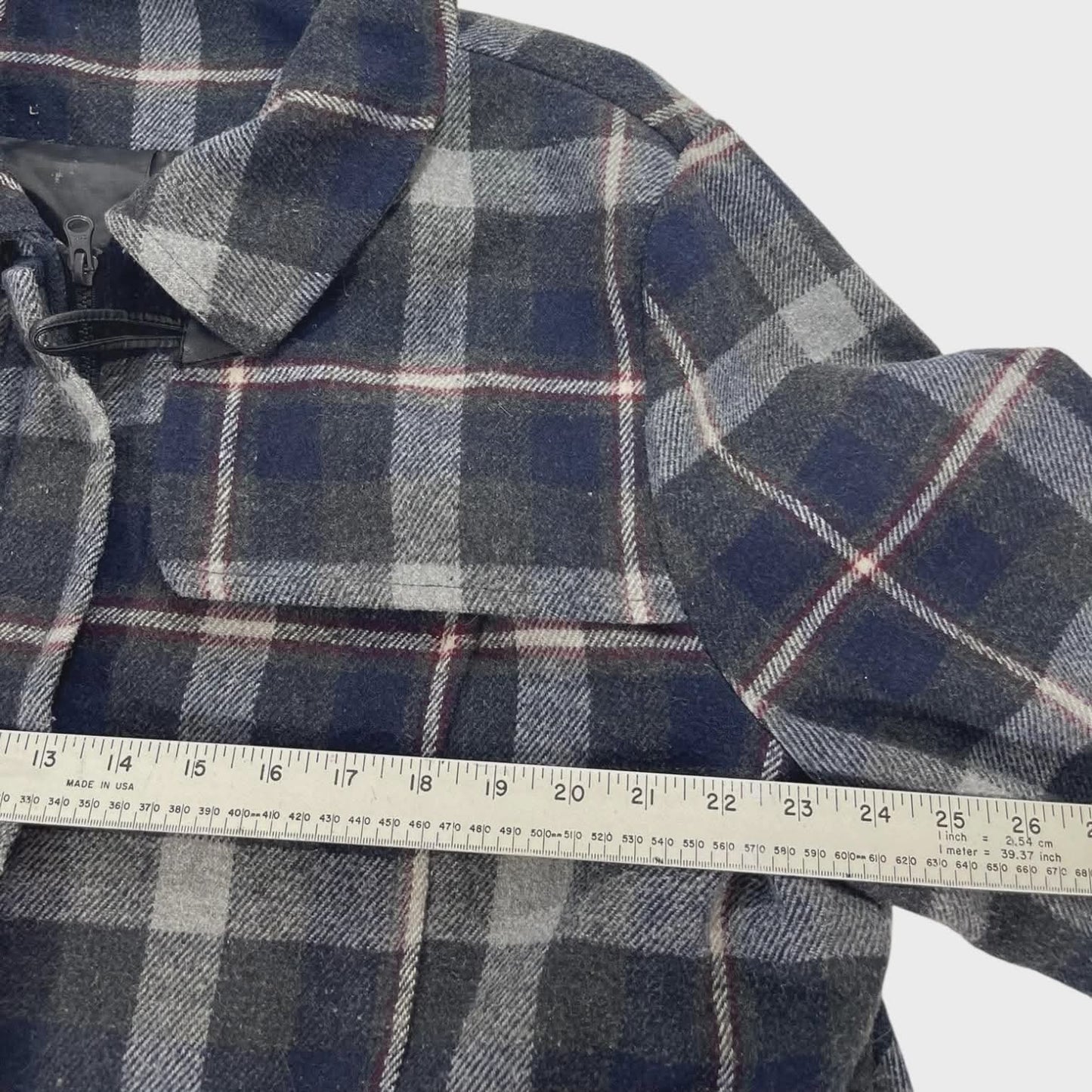 WILD CHILD NAVY BLUE PLAID DUFFLE COAT (L)