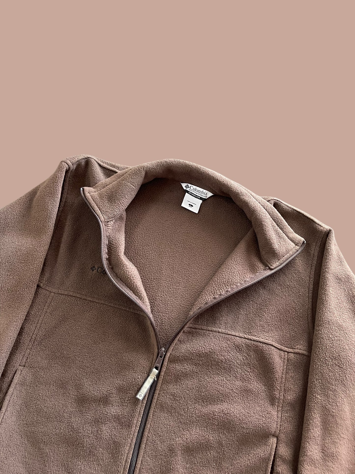 VINTAGE BROWN COLUMBIA FLEECE JACKET (L)