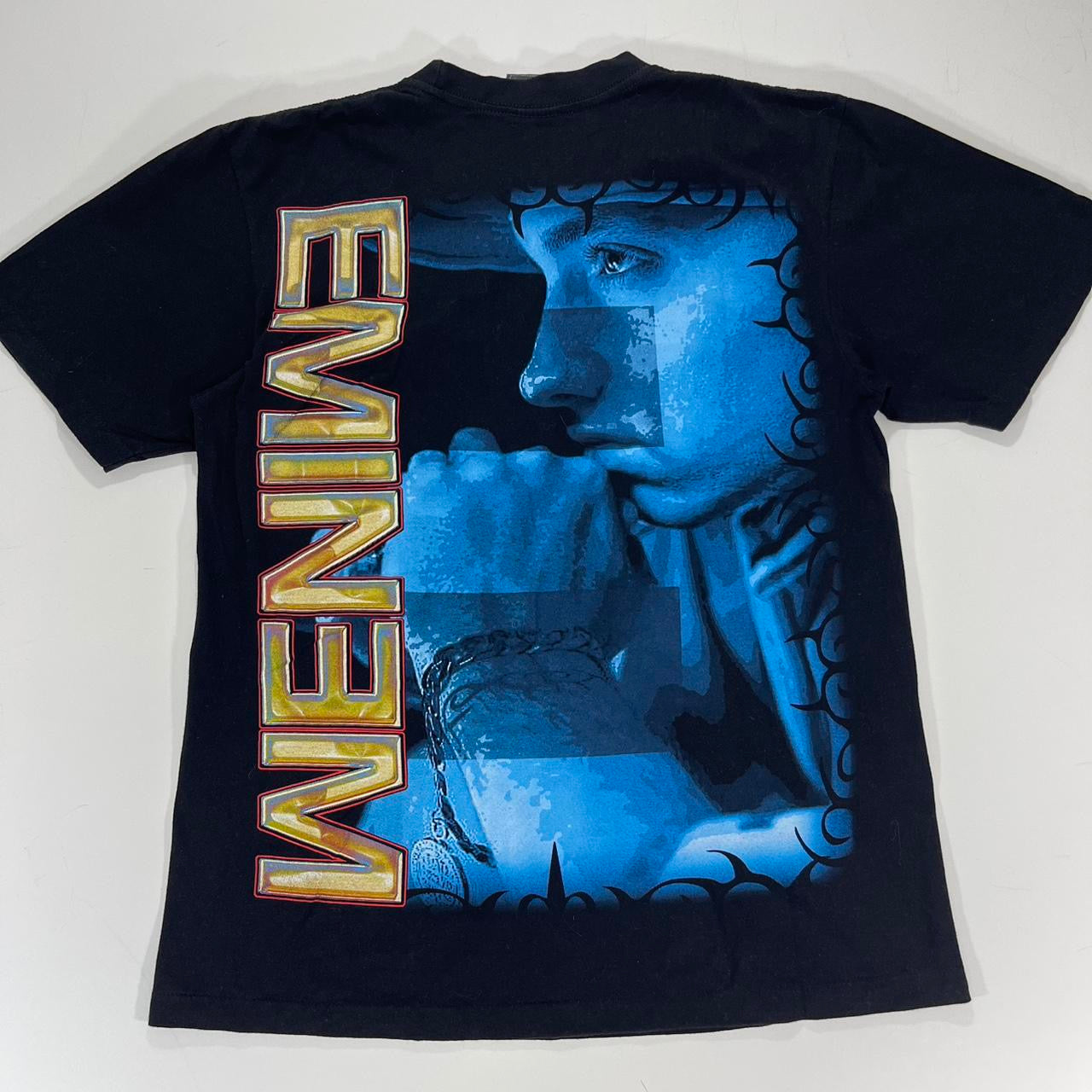 THAI BOOT SINGLE STITCHED FRONT AND BACK EMINEM BLACK GRAPHIC TEE (L)