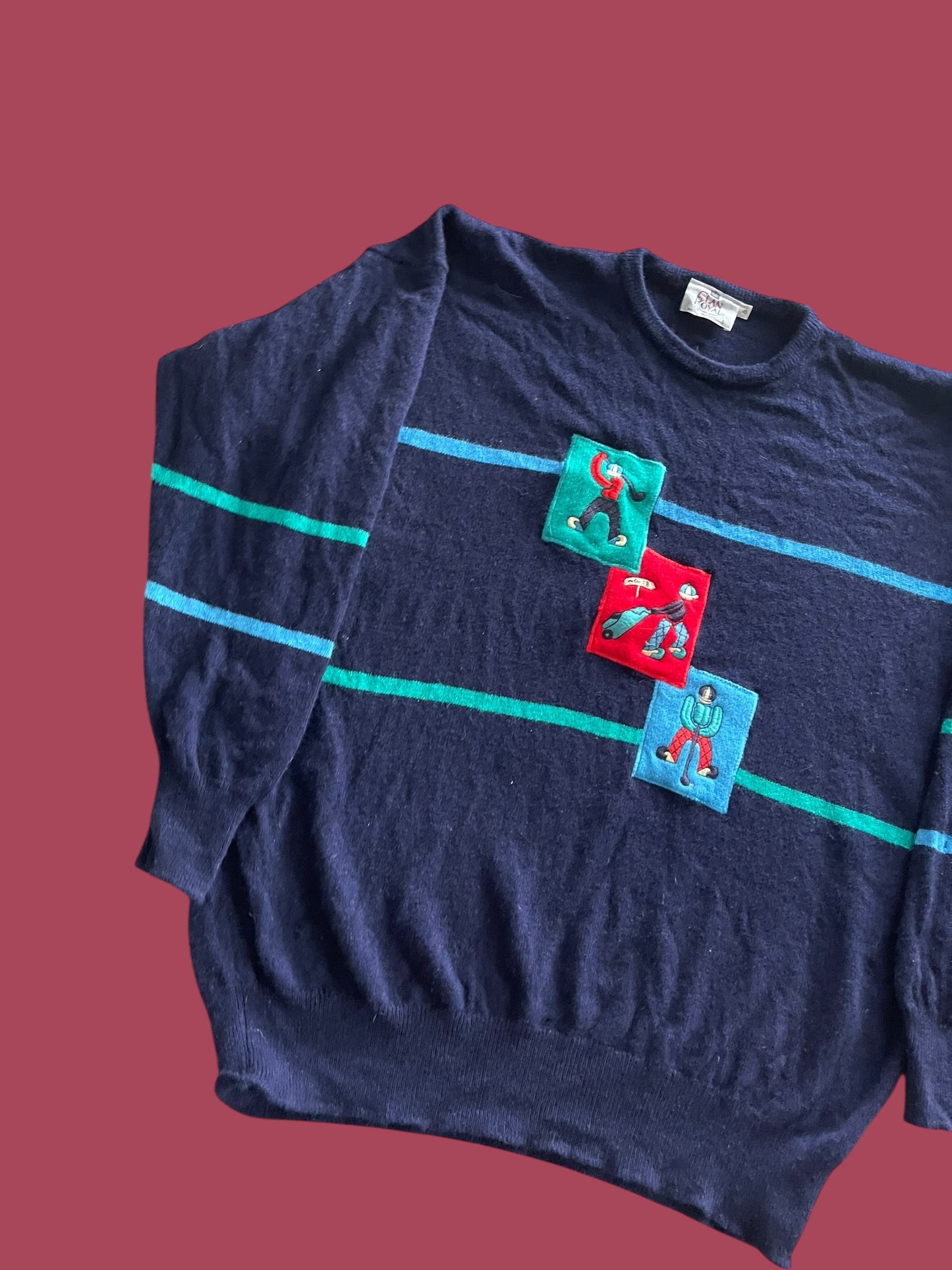 VINTAGE WOOL MADE IN SCOTLAND KNIT SWEATER (L)