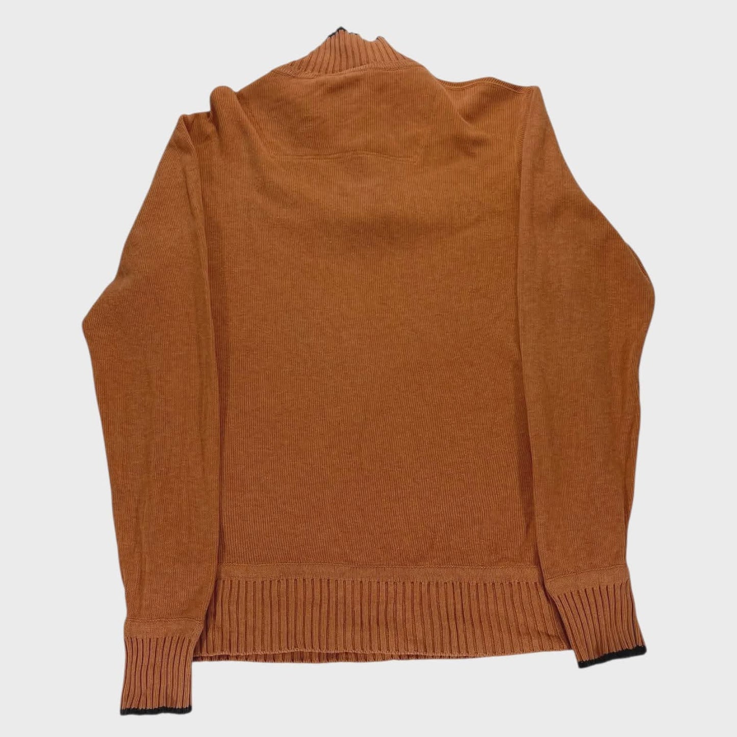 CHAPS ORANGE QUARTER ZIP SWEATER (M)