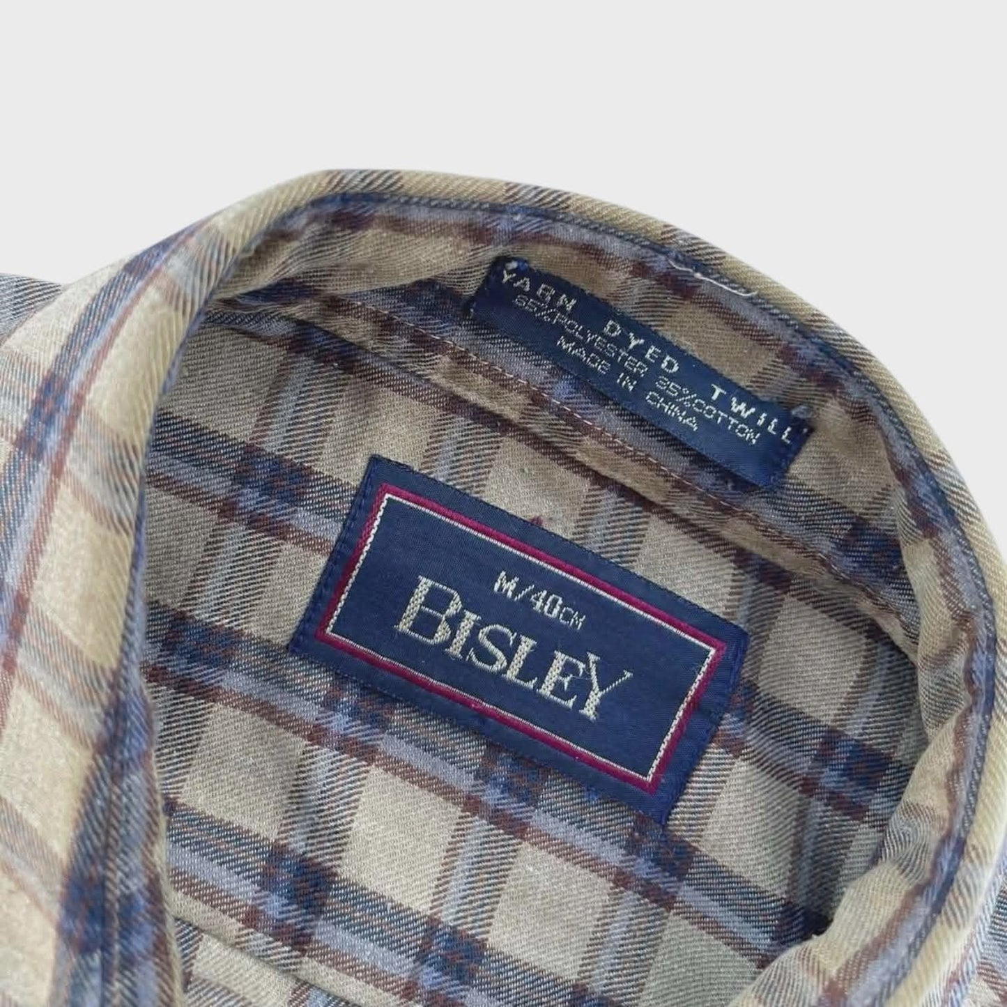 BISLEY BLUE & WHITE CHECKERED BUTTON UP SHIRT (L)