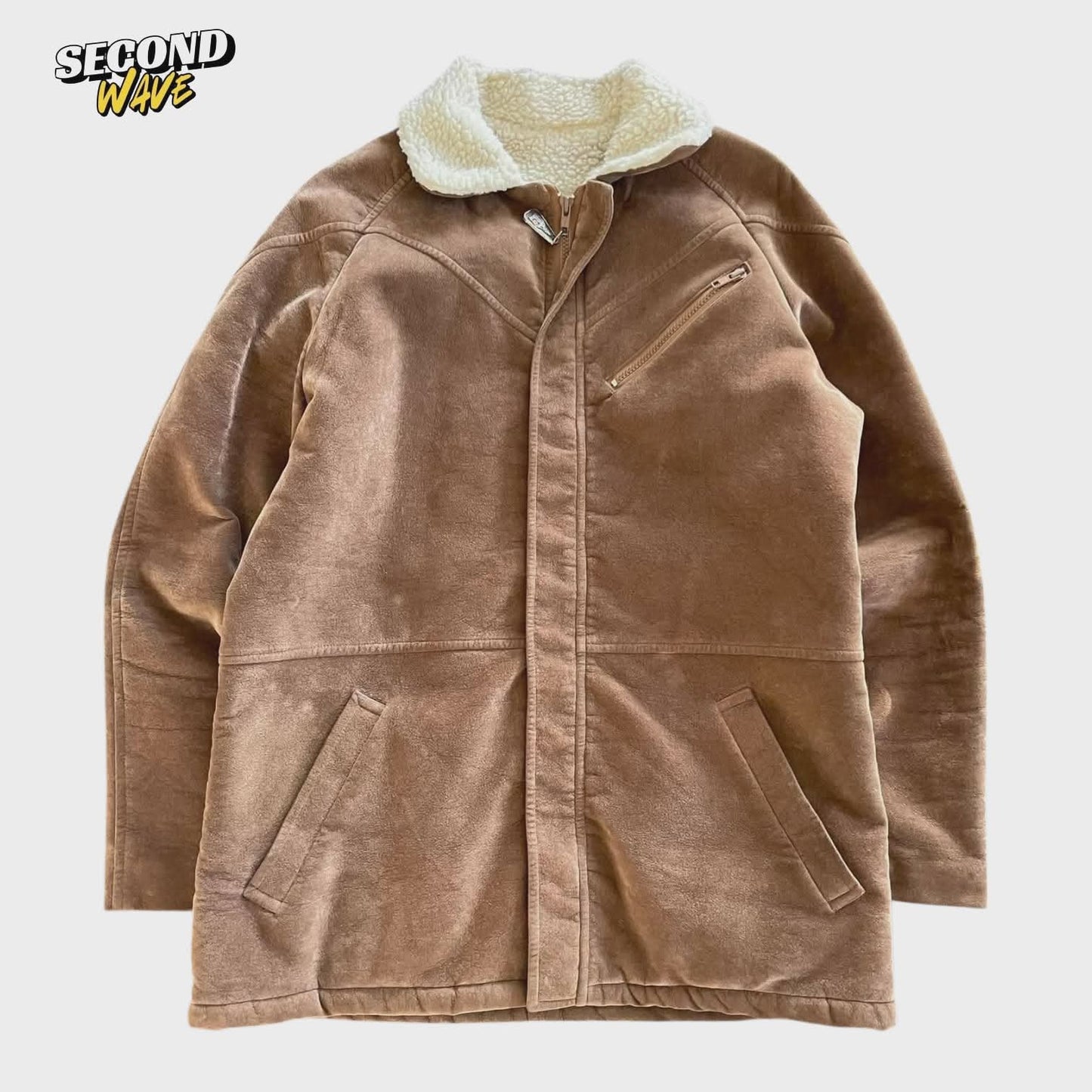 VINTAGE OUTDOOR UNLIMITED LONDON FOG BROWN SUEDE JACKET WITH FUR LINING (L)