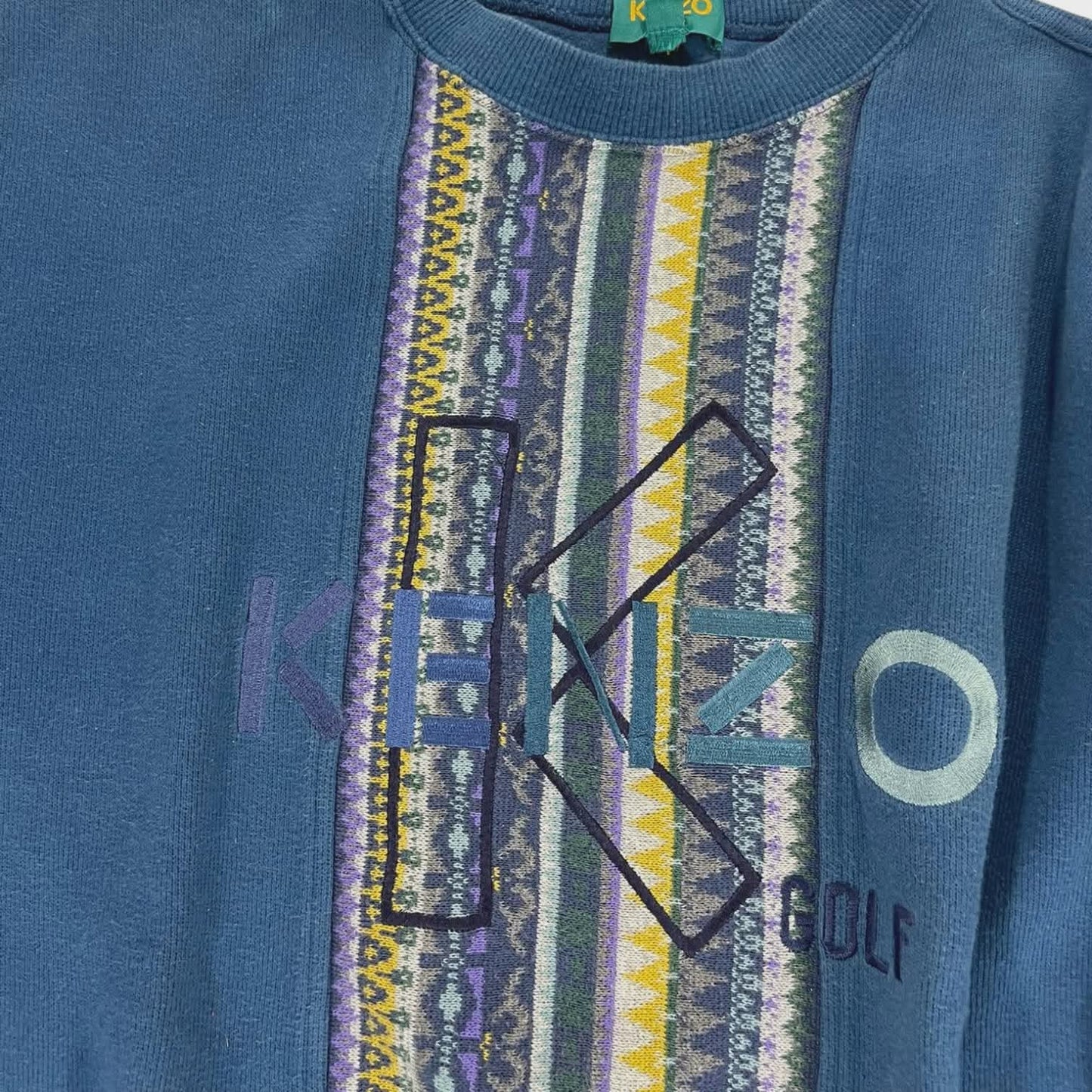 VINTAGE KENZO BLUE GOLF SWEATSHIRT (M)