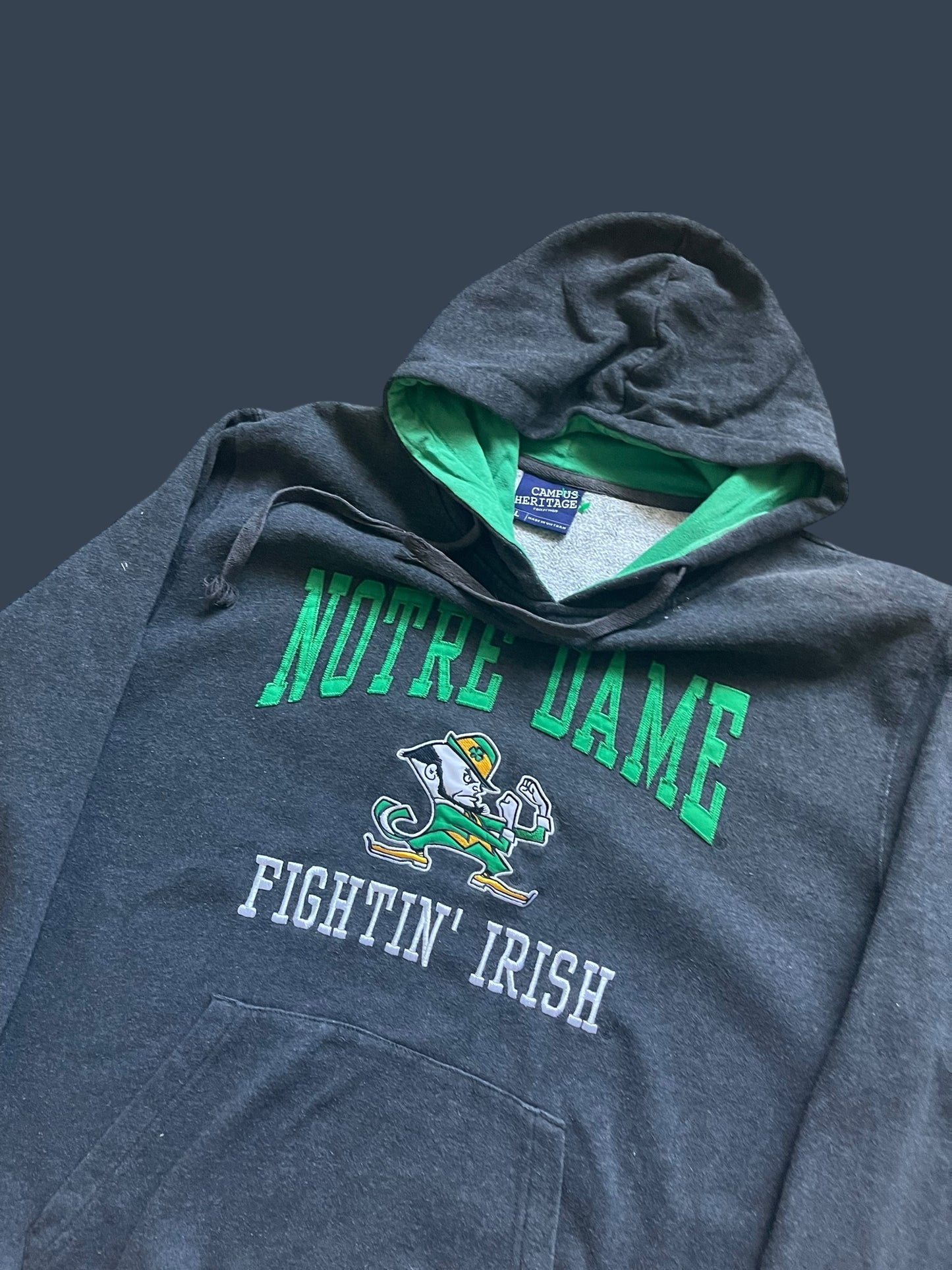 VINTAGE NOTRE DAME HOODIE (L)