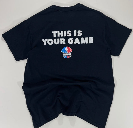 VINTAGE NBA ESPN BLACK GRAPHIC TEE (M-L)