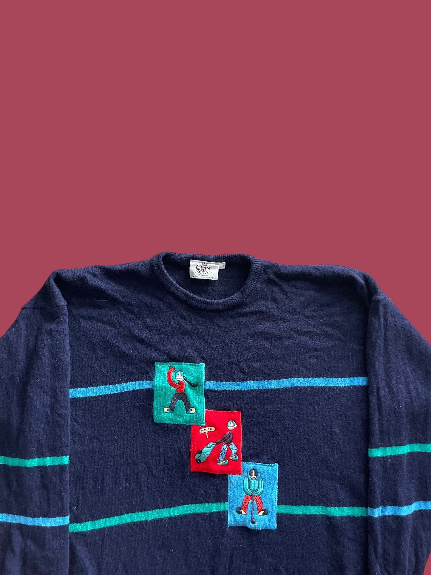 VINTAGE WOOL MADE IN SCOTLAND KNIT SWEATER (L)