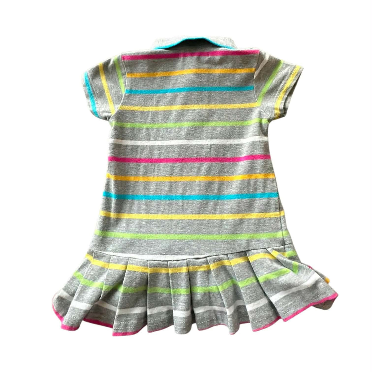BOOTLEG RL MULTICOLOURED STRIPED BABY POLO DRESS (S)