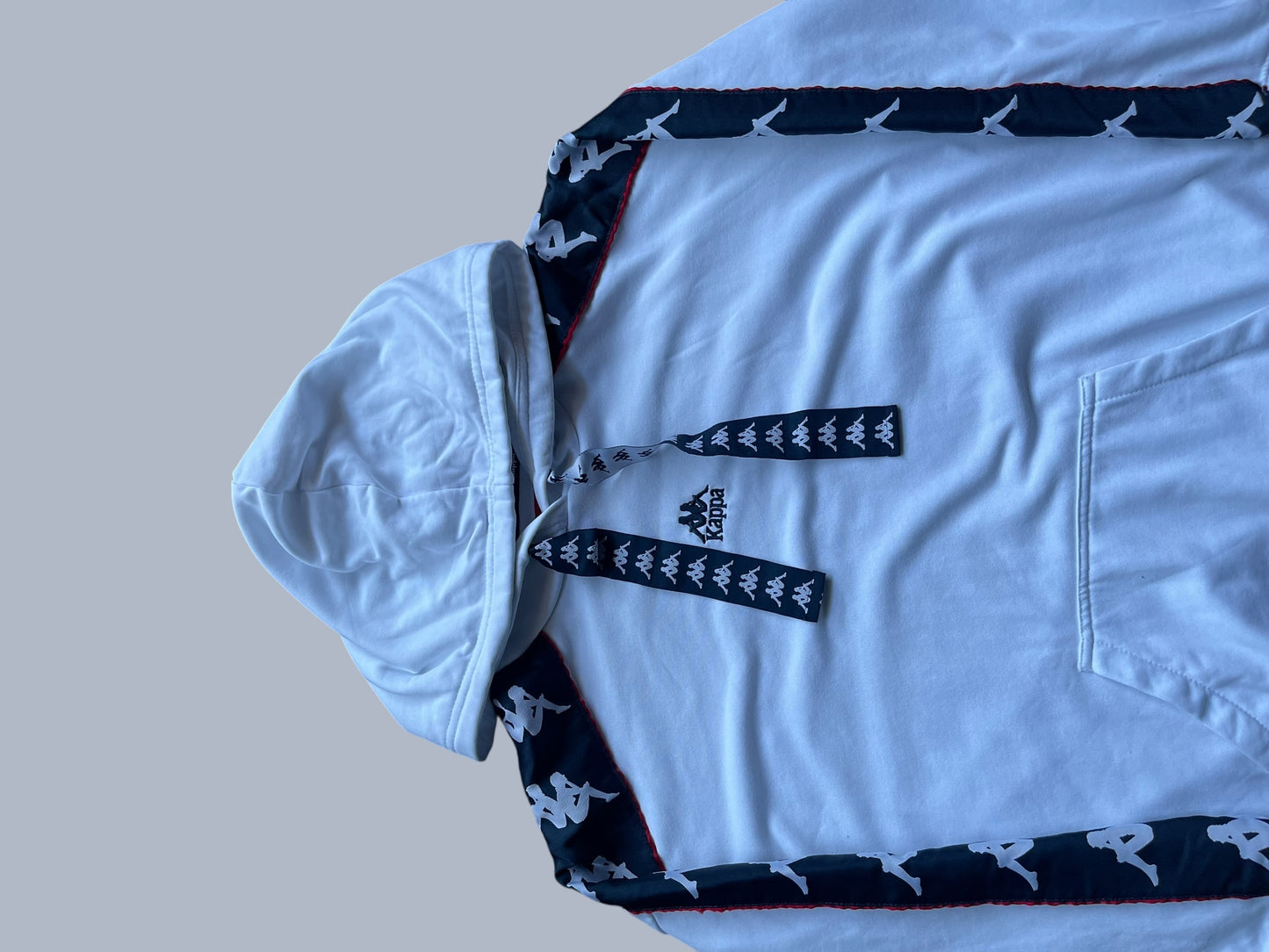 WHITE KAPPA TAPE HOODIE (M)
